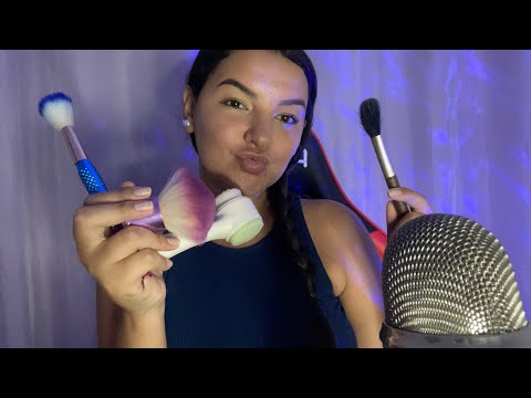 ASMR: 5 MINUTOS DE PINCEL NO BLUE YETI + PINCEL NA TELA