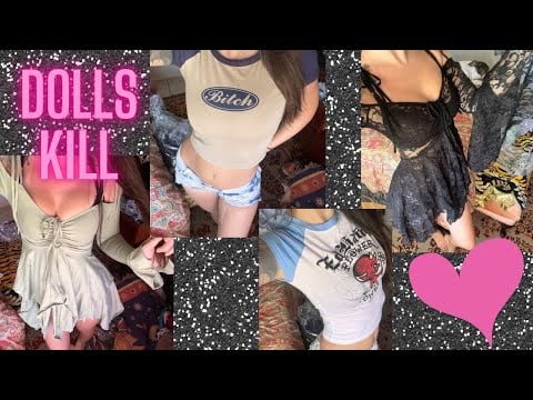 ASMR Dolls Kill try-on haul. F is for fairies fairy dress, crop tops. Crinkling/fabric sounds. 2025
