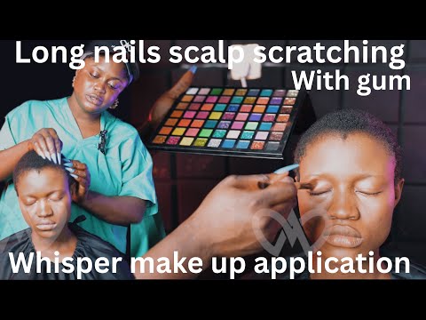 DEEP sleep ✨ASMR ✨whispering makeup application and gentle scalp massage 