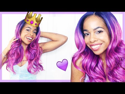 PURPLE OMBRE MERMAID HAIR⎜Trying On A New Wig⎜Royal Swiss Lace Nova♥