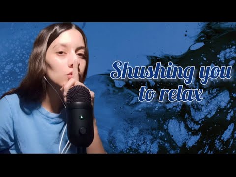 ASMR Shushing you to relax | mouth sounds , hand movements, covering your mouth , whispering