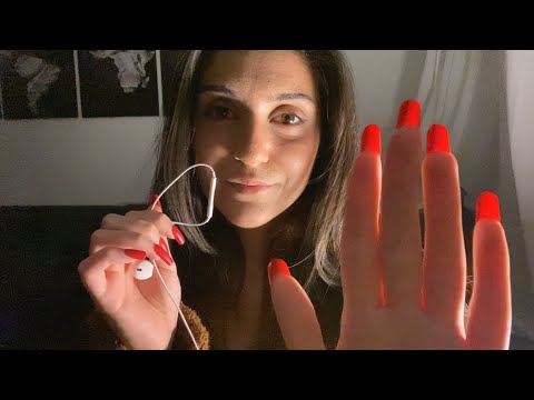 ASMR Tingly Hand Movements with Long Nails & Whispering ~ plucking & pinching - LoFi