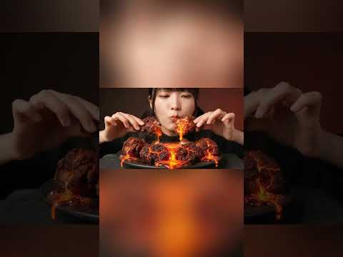 Eating Hot Wings Lava #asmrsounds #asmrvideo #eatingsounds