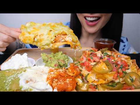 NACHOS + ENCHILADAS + FLAUTAS (ASMR EATING SOUNDS) NO TALKING | SAS-ASMR