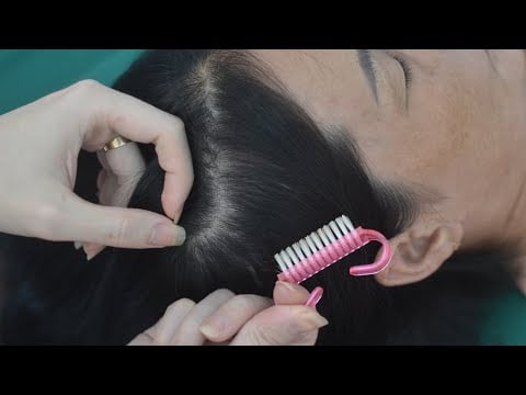 ASMR Sounds Of Hair Parting, Combing And Head Scratching Real Person For Stress Relief