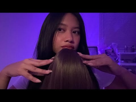 asmr lice check 💆🏻‍♀️ mouthsounds, dandruff removal, hair pulling, hair brushing | happy 3rd anniv ✧