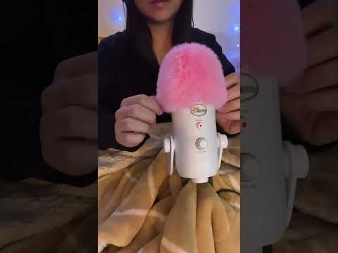 1 minute FAST CUTS FLUFFY MIC MASSAGE ASMR | pink mic cover INTENSE TINGLES 🎤💖✨ #shortsfeed #asmr