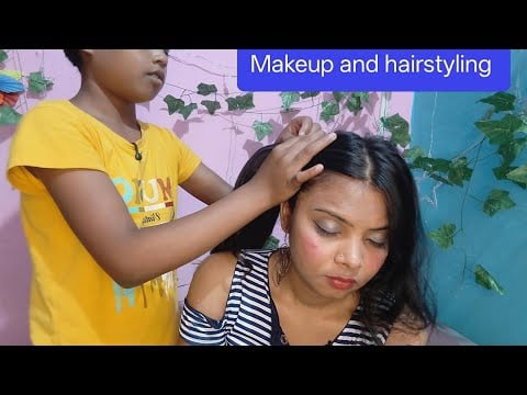 Asmr doing slow makeup 💄 and Hairstyle by Sonam | Extremely soothing|