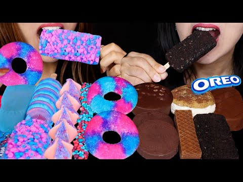 ASMR COTTON CANDY MARSHMALLOW DONUTS, DIPPIN DOTS ICE CREAM BAR, NERDS ROPE, OREO, CHOCOLATE CAKE