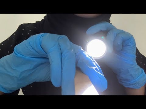 ASMR | Nonsensical Doctor roleplay (dentist, sharp or dull, flashlight, camera tapping, instruction)