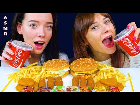 ASMR MCDONALDS RACE (Big Mac, Nuggets, Fries, Crispy Cheese Stick and Sauce) EATING SOUNDS