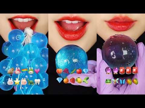 8MINUTES VERTICAL EMOJI MUKBANG ASMR COMILPATION 🍐 GLASS FRUITS ASMR