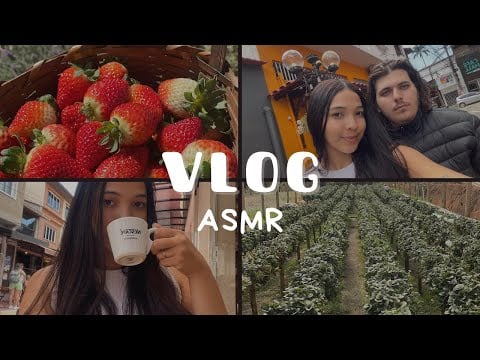 ASMR VLOG VIAGEM 🛵❤️| Domingos Martins - ES | Pedra azul, Rua do lazer e Colheita de morangos 🍓❤️