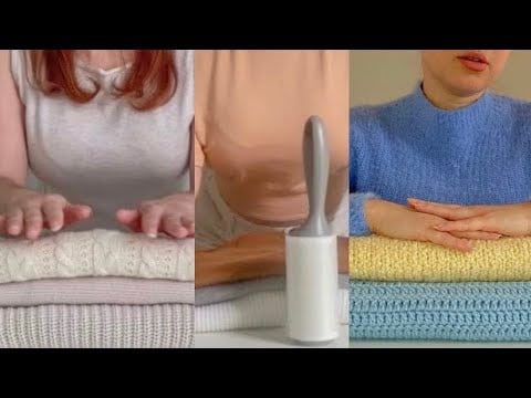 ASMR | Slow Sweater Folding & Lint Rolling compilation for Sleep