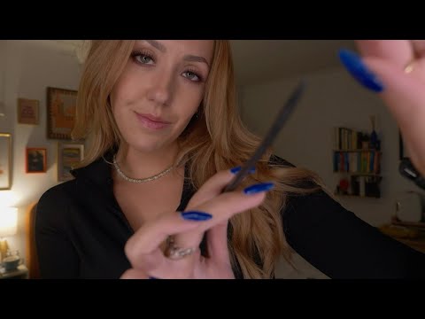 ASMR Scalp Check - Sectioning your hair RP