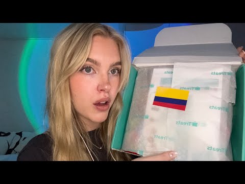 ASMR trying snacks from Colombia 🇨🇴 | try treats | minimal eating sounds