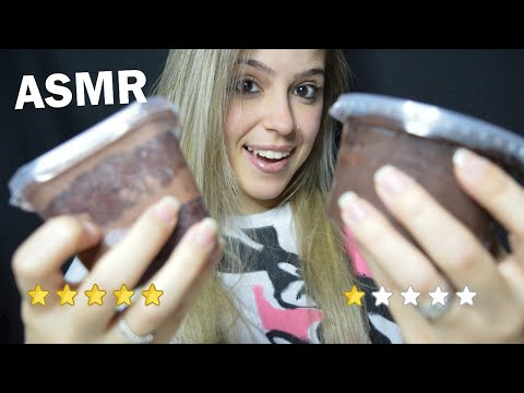 ASMR (MUKBAG) - PROVANDO O BOLO DE MELHOR E PIOR AVALIAÇÃO