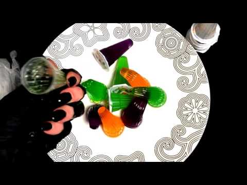 Relaxing Slippery Sliding💜 Jelly💚 with Latex Gloves* Eating sounds🍜 [[ASMR]]