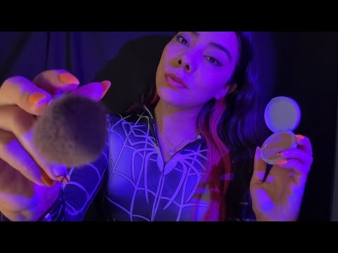 ASMR ☆ SPIDERGIRL🕸️te maquilla en menos de 5 minutos💗 asmr fast and agressive 