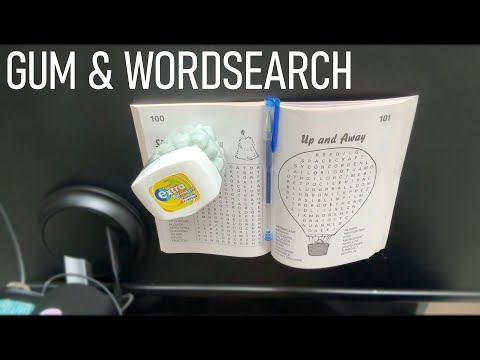 ASMR Gum Chewing & Wordsearch ‘Up And Away’ 📕