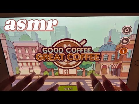 ASMR Playing Good Coffee Great Coffee on my ipad (apple pencil/tapping)