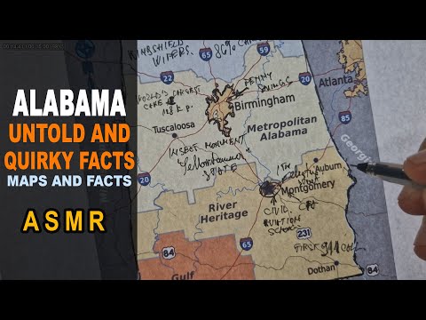 ASMR: ALABAMA - The Untold and Quirky FACTS | Map outline with facts [ ASMR maps and Facts ]