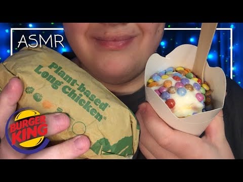 ASMR Burger King Plant Based Long Chicken Mukbang! 🍔🌱 (Deutsch/German)