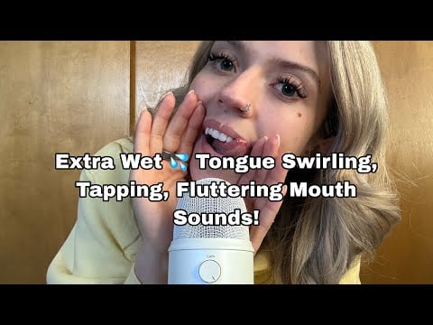 ASMR| Wet Tongue Tapping, Swirling, & Fluttering Mouth Sounds! + Inaudible Whispered Rambles 