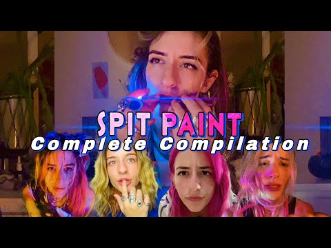 ASMR - Spit Painting Complete Compilation .. PART 1 💘🧃