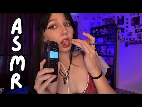 SPIT PAINTING ASMR (Ear to Ear Mouth Sounds, Tongue Tapping, Tascam) 