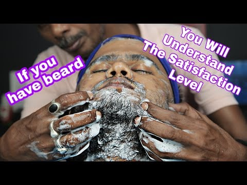 ASMR Beard Scratching With Satisfying 3D ASMR Sound | Face Wash And Face Massage ASMR | Neck Crack