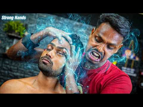Strong Hands Head & Back Massage | Most Satisfying ASMR Deep Tissue Massage