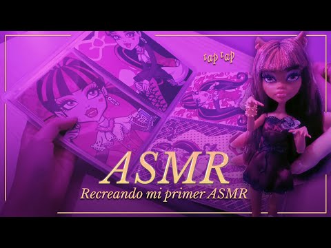 ASMR ✧  Recreando mi primer vídeo 🖤 Mi álbum de cromos + muñecas Monster High [Especial 20k]