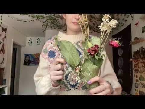 ASMR with EXTRA CRUNCHY dried flowers 🌷 light whispering 