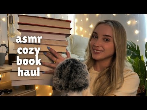 ASMR cozy book haul! (book triggers, new releases, gifts, arcs, close whispers)