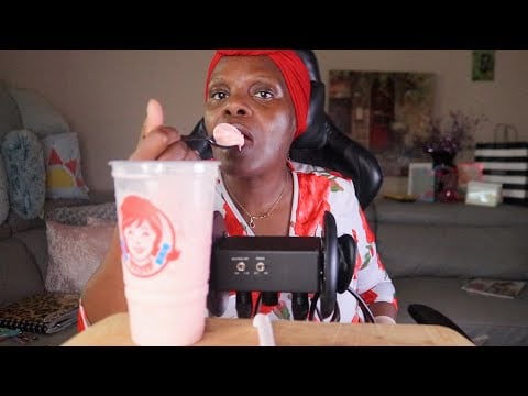 Wendy Strawberry Frosty ASMR EATING SOUNDS