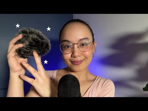 ASMR Fluffy Mic Cover Triggers (scratching, mouthsounds & bug searching)