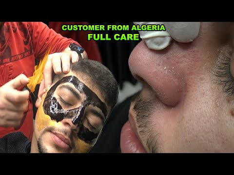 ASMR BARBER OIL CLEANING 💈HAIRCUT-BEARD RAZOR SHAVE💈CRACKS💈EAR WAX-BURN💈 Body Massage Therapy #sleep