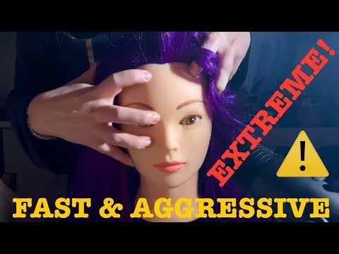 ASMR|⚠️EXTREME! SUPER FAST AGGRESSIVE HEAD FACE MASSAGE SCRATCHING TAPPING RUBBING BRUSHING!💆🏻‍♀️