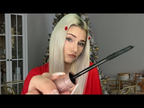 ASMR Toxic Friend Fixes Your Makeup at a Christmas Party (Roleplay, Personal Attention)