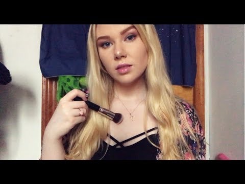 Soft and Tingly Face Brushing (UPCLOSE Unintelligible Whispering) ASMR