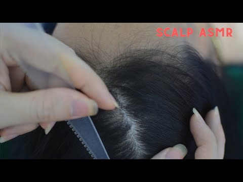 ASMR Real Person head Scratching With Hair Parting Sounds, Relaxing For Reduce Stress, Anxiety