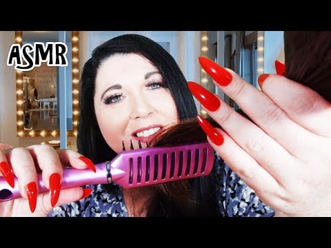 ASMR Brushing Your Hair Before Bed Roleplay (Real Hair, Hair Play, Long Nails, Personal Attention)