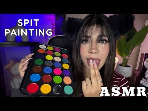 ASMR ESPAÑOL / SPIT PAINTING INTENSO PARA HOMBRES + BABITA EXTREMA y HÚMEDA en TU CARA