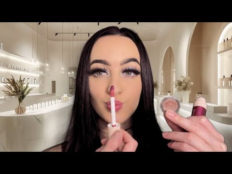 [ASMR] Winter Lip Gloss & Eye Shadow Try On Bar ❄️ | Soft Spoken