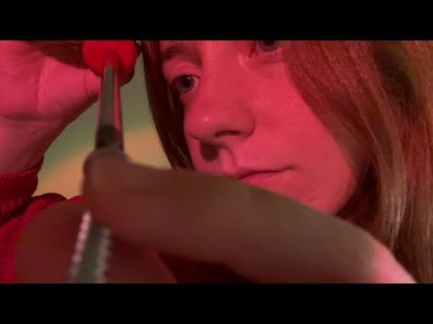 asmr soft spoken inspecting, measuring, and fixing your face 🔧