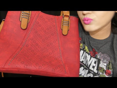 ASMR What's In My Purse! I Got A New Red Purse! - 3DIO BINAURAL