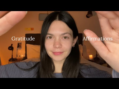 ASMR affirmations for gratitude and peace (gentle mic brushing, hand ...