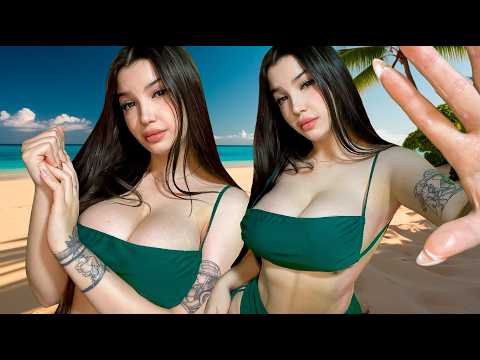 ASMR en la PLAYA 🌴🌞 Tu mejor amiga te pasa protector solar en ti 🌴 😳 atención personal