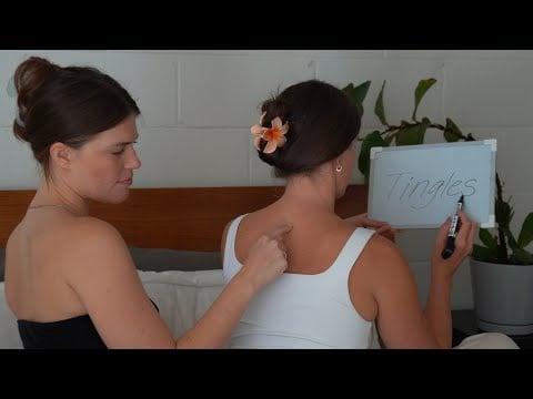 ASMR Back Tracing Game w/ Whiteboard Guessing Words 🤭 💅 (Whisper/Soft Spoken)